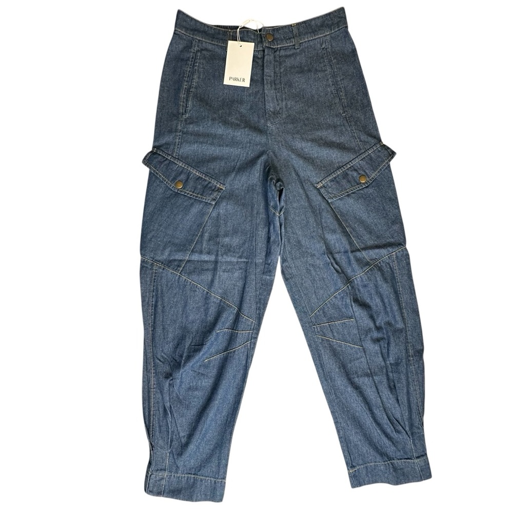Parker NEW Women’s Blue Cargo Denim Pants High Rise Pockets Sz.4 & 8 Streetwear